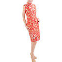 Stehkragen ärmellose knielangen Brokat Cheongsam / Qipao / chinesisch Kleid (hg051)