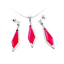 Sterling Silver  Fashion CZ Earring And Necklace Set-Sterling Silver Necklace Set d24606 (SZY1517)
