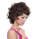 Capless Short Synthetic Light Brown Curly Hair Wig