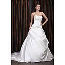 Ball Gown Sweetheart Court Train Satin Pick-up Wedding Dress