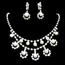 Gorgeous Clear Crystals and Imitation Pearls Wedding Bridal Jewelry Set (TL0208)