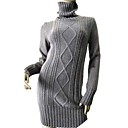 Woolen Cable Mohail Sweater Dress Women's Sweater(HH-09055)