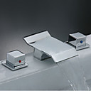 Two Handles Widespread Waterfall Bathroom Sink Faucet or Bathtub Faucet - Free Shipping (0698 -M-6003)
