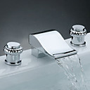 Two Handles Widespread Waterfall Bathroom Sink Faucet or Bathtub Faucet - Free Shipping (0698 -M-6014)