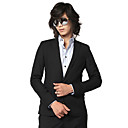 Traditional Men's Black 1-Button Wool Leasure Suit (LGT1110-2)