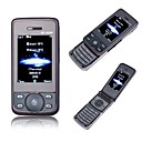 SGT-H 2488 Dual Card Dual Screen Flip Flat Touch Screen Shuttle Spin Button Metal Cover Slide Cell Phone Black (2GB TF Card)