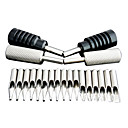 4x Tattoo Machine Grips 17x Stainless Steel Tips Set