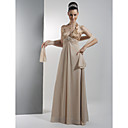 Empire Halter Floor-lengh Cation Satin Chiffon Bridesmaid/ Evening Dress (HSX907)