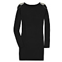 Beaded Badges Black Bodycon Dress Women's Dresses(1802BA3051-0737)
