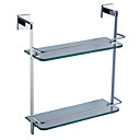 Bathroom Accessories Solid Brass Double Glass Shelf (0640-3216)