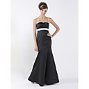 A-line Strapless Floor-length Satin Bridesmaid/ Wedding Party Dress (HSX775)