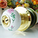 High Quality Ceramic Door Knob with Lock (Porcelain Door Knob)  (0768-W03-SB)