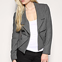 revers geplooide wollen blazer van vrouwen blazers (0101ba006-0677)