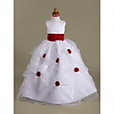 Ball Gown Scoop Floor-length Organza Over Satin Flower Girl Dress