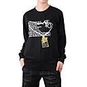 manica lunga scollatura rotonda lettere stampate t-shirt donna (4201bc040-0736)