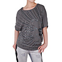 bordados de lentejuelas, mangas media t mujeres escote amplio ronda-shirts (4201bd202-0851)