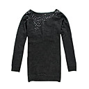 Lambswool Long Sleeves Round Neckline Beaded Women's Sweaters(1001BB008-0739)