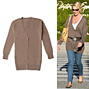 wol angora mix longline diepe v vest met lange mouwen / dames vesten (1001bd026-0739)