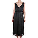 abito in tessuto camisole scollatura a V profonda di uscita della luce / maxi vestiti / vestiti delle donne (1801bd018-0736)
