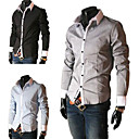 Slim Fit Camicia moda uomo con maniche lunghe colletto colore di contrasto