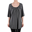 stereoscopico mezze maniche fiori sciolti magliette / t-shirt donna (8502bd010-0736)