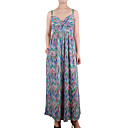 camisola vestido de rayas de colores escote / maxi vestidos / trajes de las mujeres (1801bd016-0736)