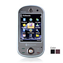 tv9000 dual camera dual-kaart quad-band java tv fm bluetooth metalen deksel touch screen mobiele telefoon (lederen case)