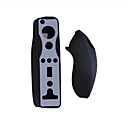 2-delige siliconen case voor de wii / wii u-mote controller en nunchuck zwart
