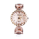 Cute Leather Band Lady's Crystal Wrist Watch