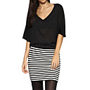 Black And White Stripes Fit Mini Skirt / Women's Skirts (FF-8201BE014-0497)