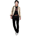 New Arrival Men's Long Straight Leg Relaxed Fashion Black Yellow Cotton Pant (0531-5.31-117)