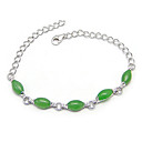 mooie 925 sterling zilver met jade decoratie geplatineerd armband (0801 tot 11879)