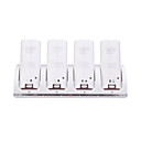 quad usb batterie station de charge / stand / quai avec des batteries rechargeables pour Wii / Wii u à distance