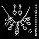 Gorgeous CZ Cubic Zirconia Wedding Bridal Jewelry Set(Including Necklace,Earing,Ring,Bracelet)(0986-jybs 002)