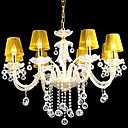 Pantalla amarilla vela de 6 luz K9 araña de cristal (0944-hh11003)