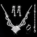 Gorgeous CZ Cubic Zirconia Wedding Bridal Jewelry Set(Including Necklace,Earing,Ring,Bracelet)(0986-jybs 007)