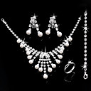 Gorgeous CZ Cubic Zirconia Wedding Bridal Jewelry Set(Including Necklace,Earing,Ring,Bracelet)(0986-jybs 005)