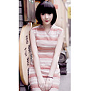 Mantel / Spalte Stehkragen ärmellose knielangen Leinen / Seide Habotai cheongsam / Qipao / chinesisches Kleid (hgqp320)