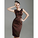 Stretch Satin Sheath/Column Knee-length Cocktail Dress