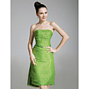Organza Stretch Satin Sheath/Column Strapless Evening Dress