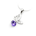 Beautiful 925 Sterling Silver With CZ Cubic Zirconia Decoration Platinum Plated Pendant(0801-HT002)