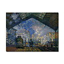 Handmade The Saint Lazare Station 2 Painting  by Claude Monet Stretched Ready to Hang (0192-YCF103524)