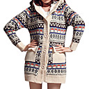 sneeuwvlok patronen lange mouwen met capuchon longline vest / dames vesten (ff-c-bi0736615)