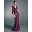 Sheath/ Column Straps Floor-length Satin Chiffon Mother of the Bride Dress With A Wrap