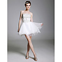 une ligne de robes bustier en satin-court / mini cocktail Tulle (wsh04160)