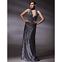 Sequined Fabric Sheath/ Column V-neck Floor-length Evening Dress inspired by Olivia Wilde at Golden Globe