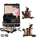 Top-Qualität Damaskus Hand-made 2 Tattoo-Maschinen-Kit mit überlegener führte Stromversorgung (ly040)
