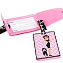 Stylish Lady With Poodle Luggage Tag Wedding Favor