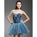 Ball Gown Sweetheart Short/ Mini Taffeta Tulle Cocktail Dress