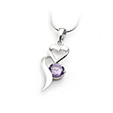 Shining Zircon And 925 Sterling Silver With Platinum Plated Pendant (0801-HT166-167)